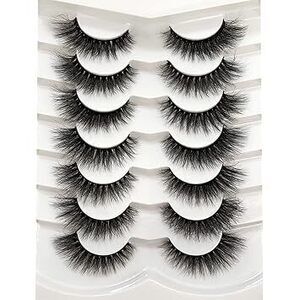 False Eyelashes Cat Eye Wispy Extensions Faux Mink Lashes Pack Short Natural